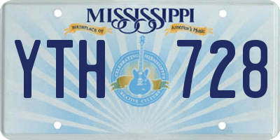 MS license plate YTH728