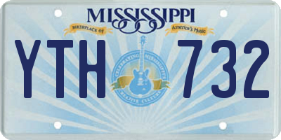 MS license plate YTH732