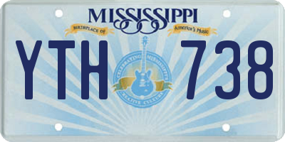 MS license plate YTH738