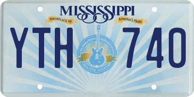 MS license plate YTH740
