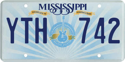 MS license plate YTH742