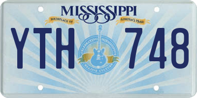MS license plate YTH748