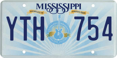 MS license plate YTH754