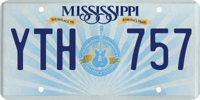 MS license plate YTH757