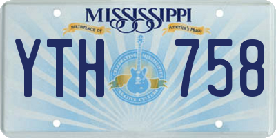 MS license plate YTH758