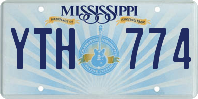 MS license plate YTH774