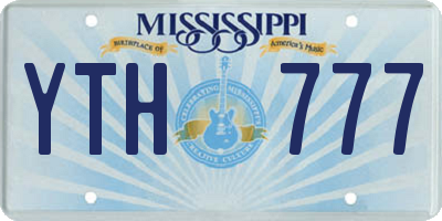MS license plate YTH777