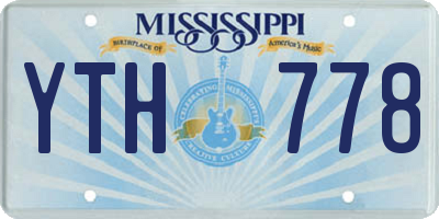 MS license plate YTH778