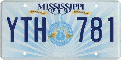 MS license plate YTH781