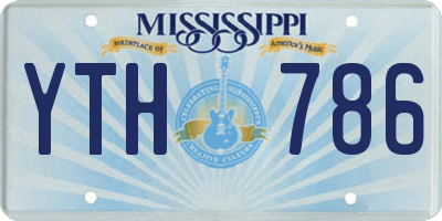 MS license plate YTH786