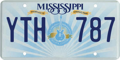 MS license plate YTH787