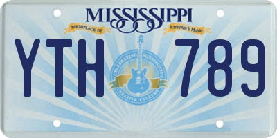 MS license plate YTH789