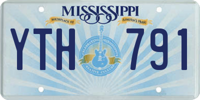 MS license plate YTH791