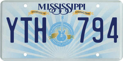 MS license plate YTH794