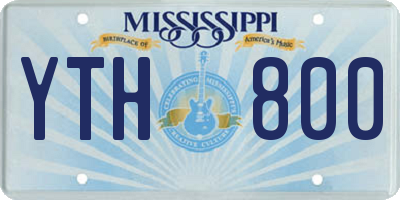MS license plate YTH800