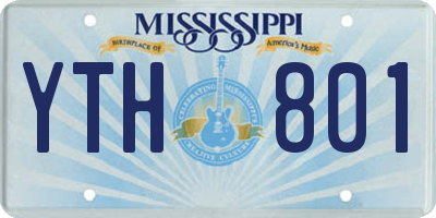 MS license plate YTH801