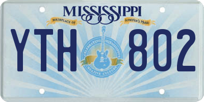 MS license plate YTH802
