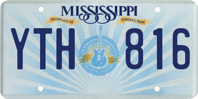MS license plate YTH816