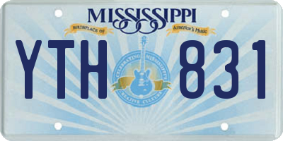 MS license plate YTH831