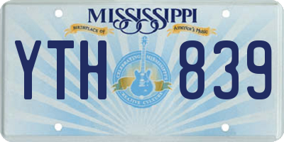 MS license plate YTH839