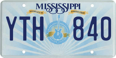 MS license plate YTH840