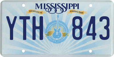 MS license plate YTH843