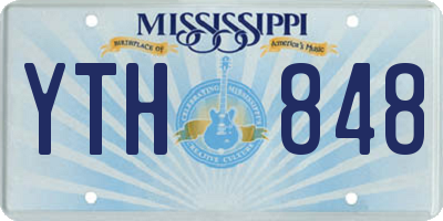 MS license plate YTH848