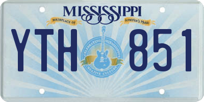MS license plate YTH851