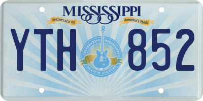 MS license plate YTH852