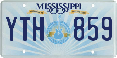 MS license plate YTH859