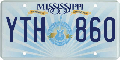 MS license plate YTH860