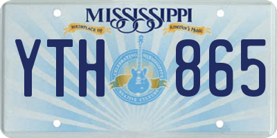 MS license plate YTH865