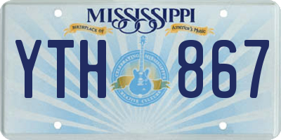 MS license plate YTH867