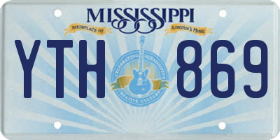 MS license plate YTH869