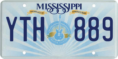 MS license plate YTH889