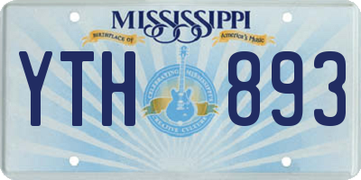 MS license plate YTH893