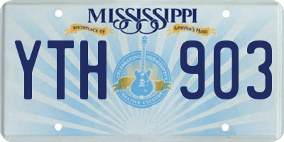 MS license plate YTH903