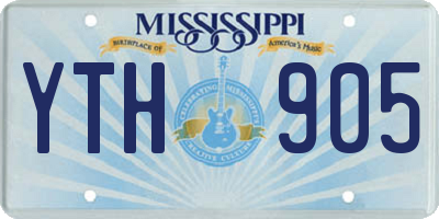 MS license plate YTH905