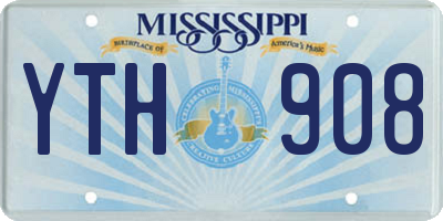 MS license plate YTH908