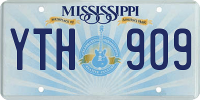 MS license plate YTH909