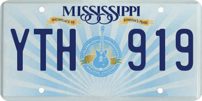 MS license plate YTH919