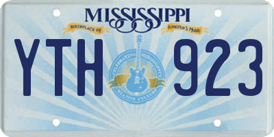 MS license plate YTH923