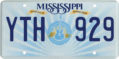 MS license plate YTH929