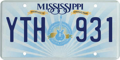 MS license plate YTH931