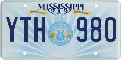 MS license plate YTH980