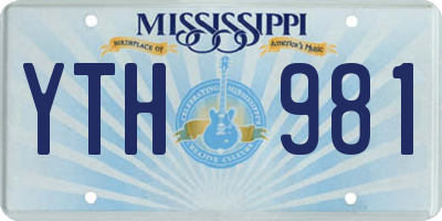 MS license plate YTH981
