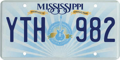 MS license plate YTH982