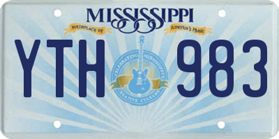 MS license plate YTH983