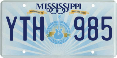 MS license plate YTH985