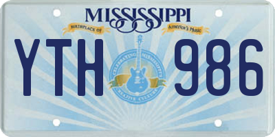 MS license plate YTH986